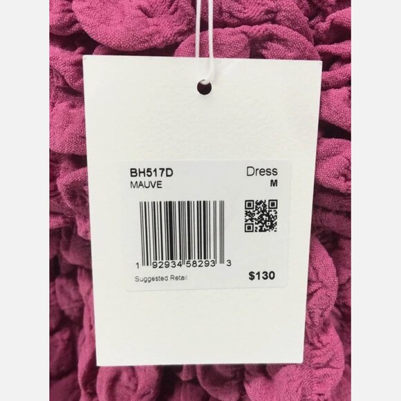 Endless Rose Textured Bubble Puff Sleeve Sweatheart Maxi Dress Mauve Dark Pink M - Picture 14 of 16